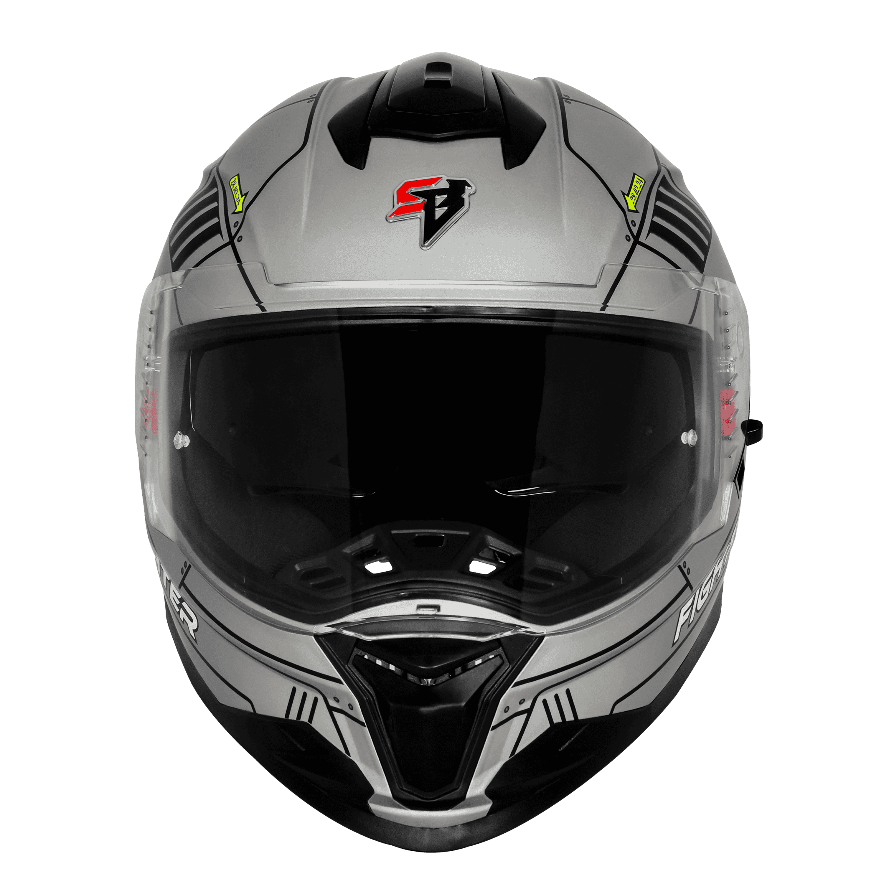 SBH-57 ISS FIGHTER F6 GLOSSY SILVER WITH BLACK 